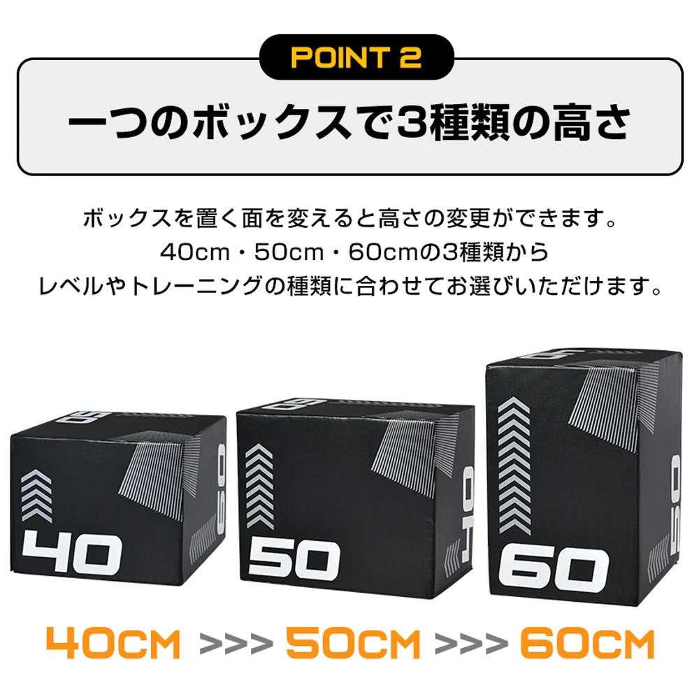 【40×50×60cm】プライオボックス ソフト 昇降台 跳び箱 プライオメトリクス ボックス ジャンプ台 ステップ台 3in1 体幹 トレーニング