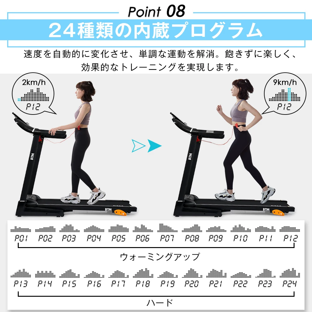 電動ランニングマシン ルームランナー MAX16km/h BTM フィットネスマシーン ダイエット器具 革新的ベルト