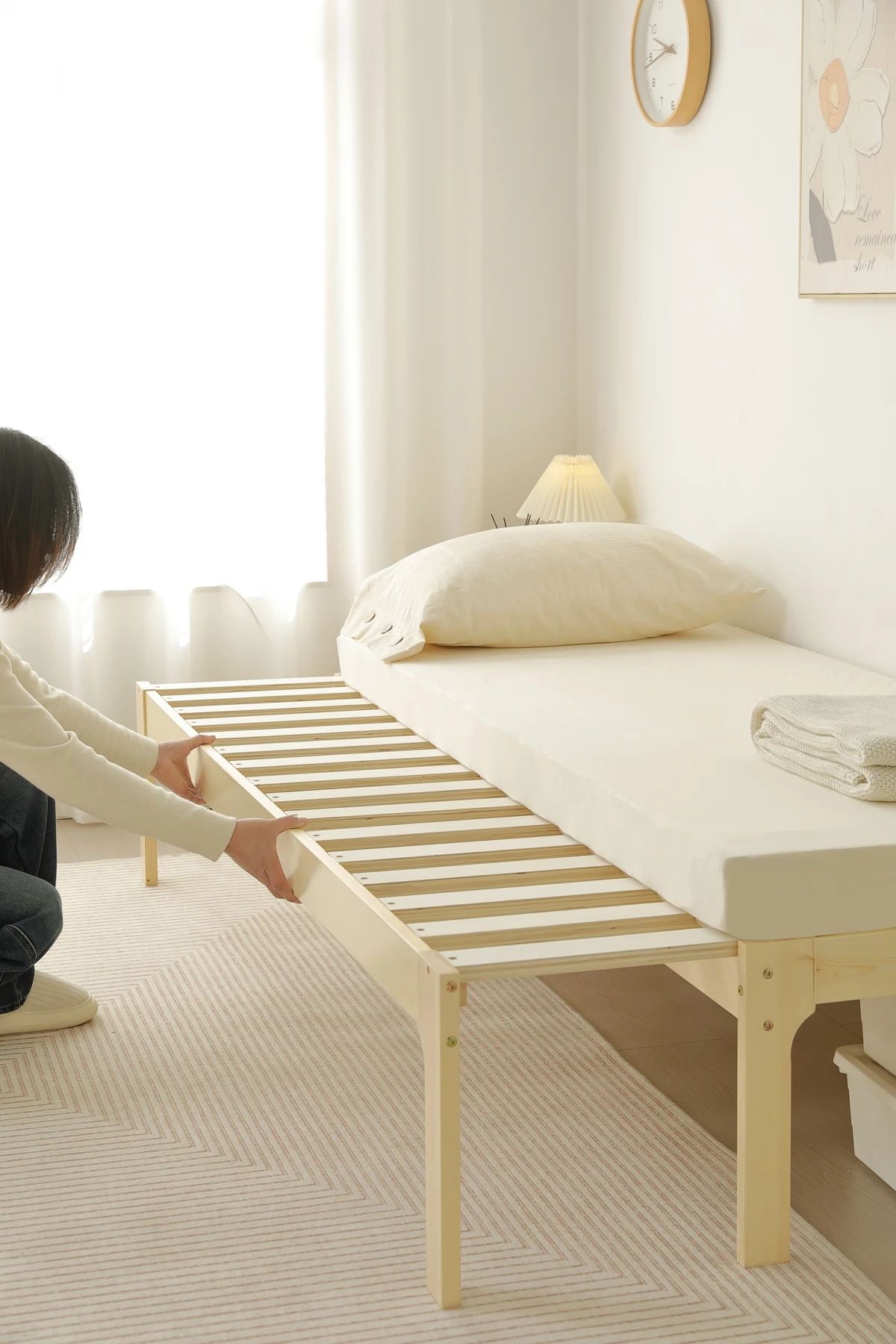 【幅140cm】ソファベッド ディベッド 木製 伸長式ベッド ダブル D 2way パイン材 フレームのみ すのこ シングル セミシングル セミダブル SS~D
