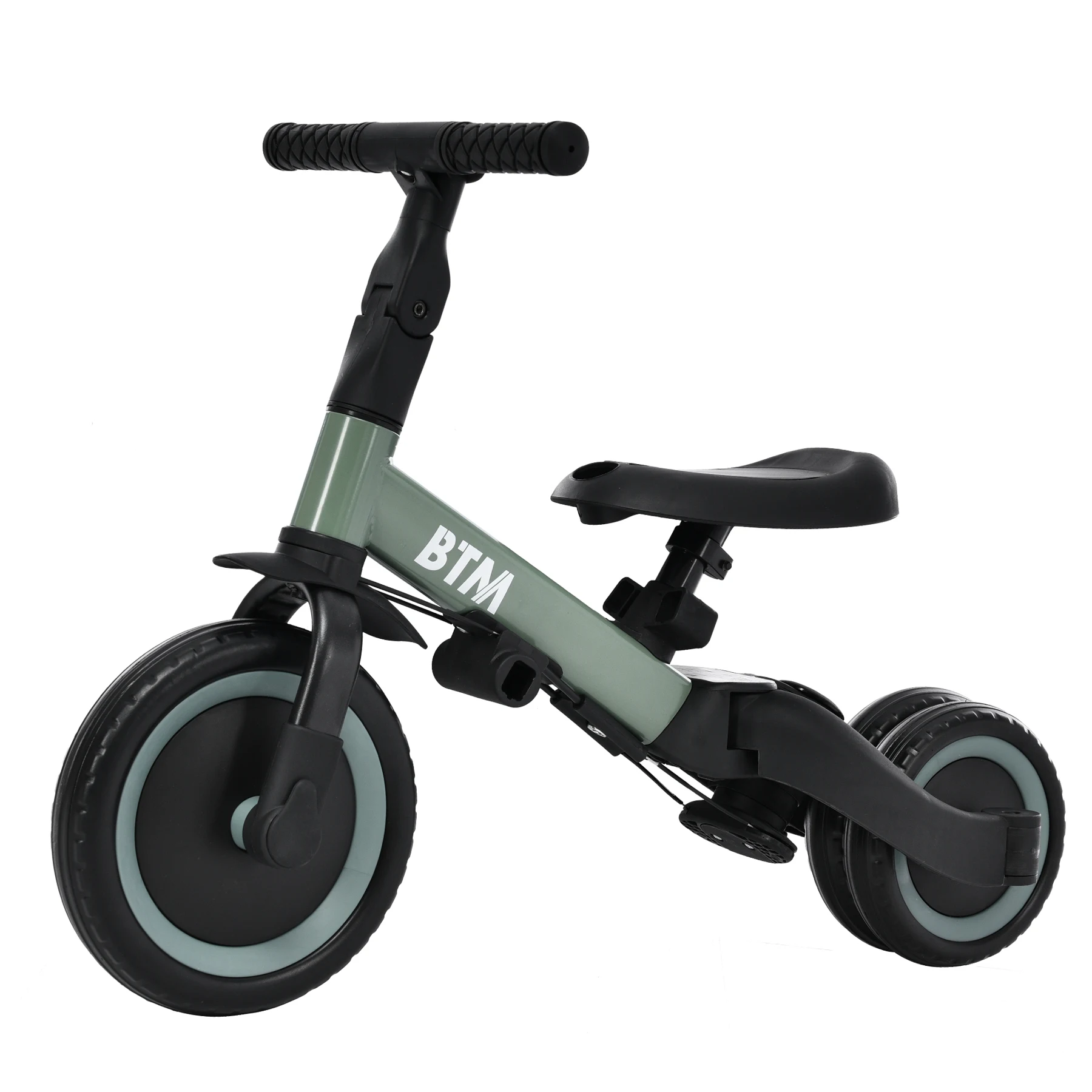 子供用三輪車 5in1(ホワイト) 自転車 オリジナル 押し棒付き 安全バー付き キックボード