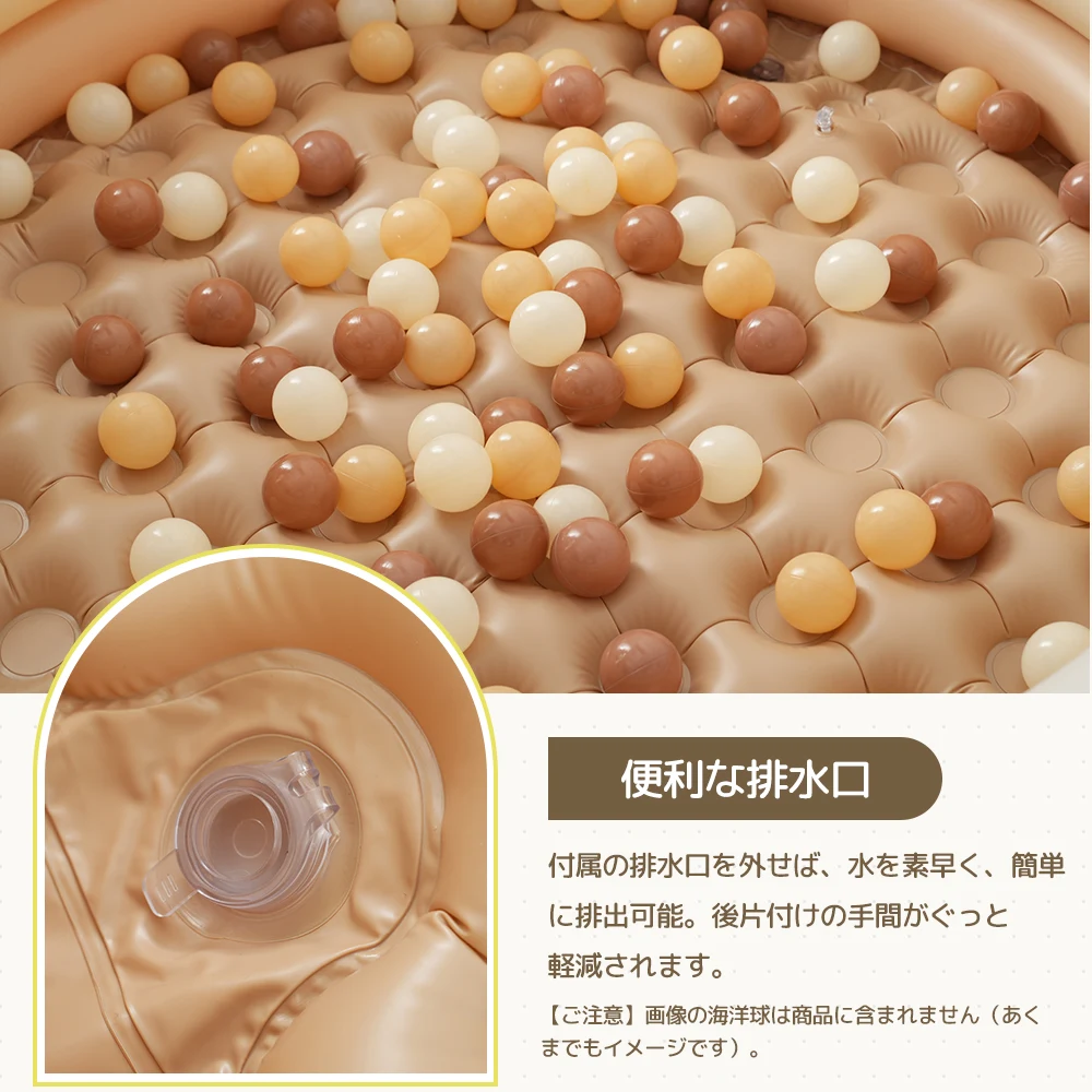 プール 122cm*33cm 空気入れ付き 簡単設置 省スペース収納 室内 室外 PVC素材 プールボールなし