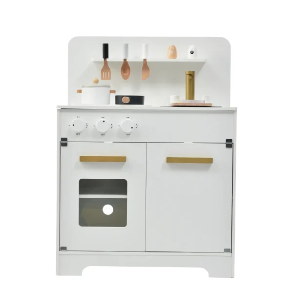 おままごと キッチン 木製 調理器具付き ままごとセット 誕生日 台所 知育玩具 子供用 子供 収納 まねっこ コンロミニキッチン おもちゃキッチン キッズ ベビー プレゼント【ホワイト】