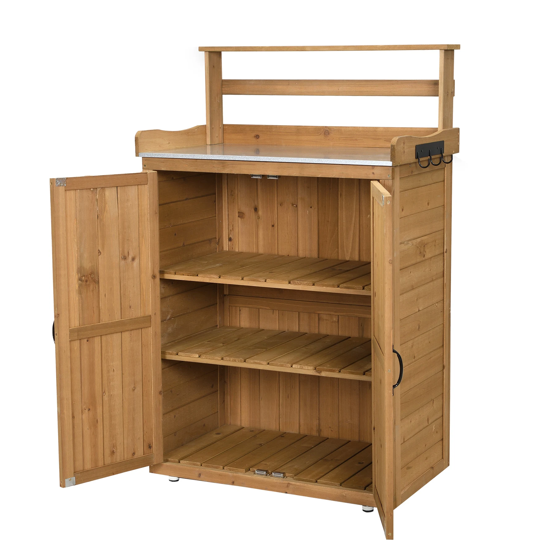 物置き 木製 収納庫 観音扉 ガーデニング用品 小屋 戸外収納庫 大型 屋外物置 棚 大型 ドア ベランダ 物置き 屋外収納 ガーデニング ウッド 園芸用品 庭 倉庫 DIY 頑丈 新作【ナチュラル】