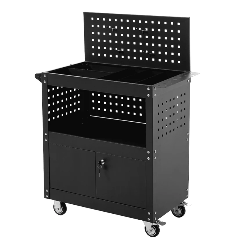 ツールキャビネット 2in1 ツールワゴン ツールカート工具カート ロールキャビネット スチール ローラーキャビネット ハンドル DIY 引き出し 鍵付き キャスター付き ロック付き 新作【ブラック】