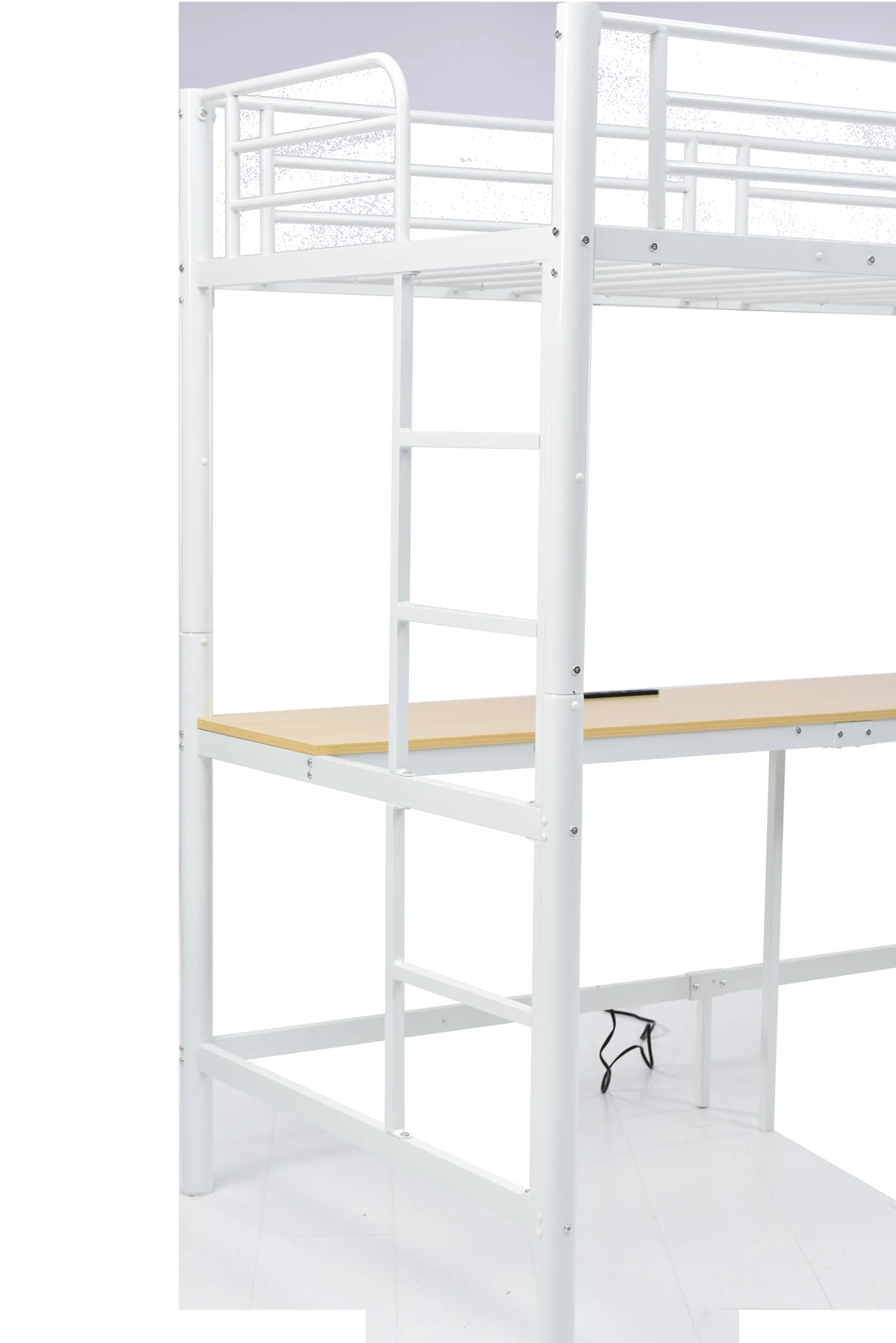 システムベット ロフトベッド シングル コンセント付き デスク付き 収納付き ラック棚付き 耐荷重250kg 高さ170cm 北欧風 二段ベッド 部屋二段ベッド スチール 耐震 ベッド パイプベッド パイプ