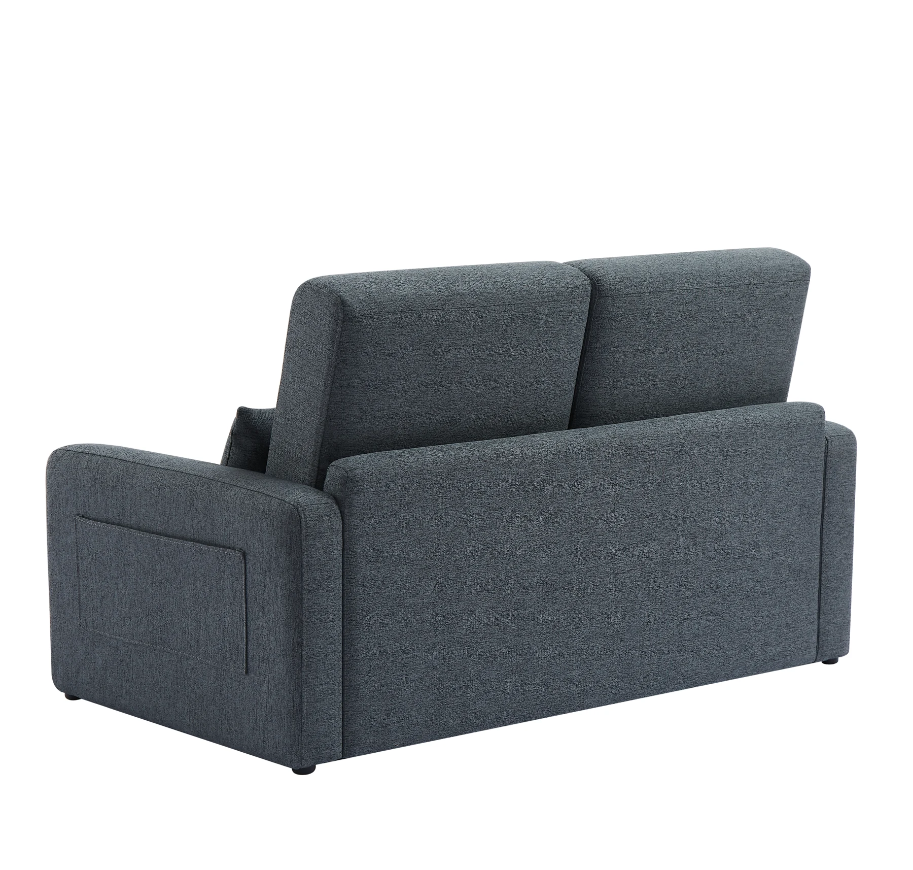 2 seater sofa ソファ 2人掛け 収納付き ファブリック 両側に肘掛け付き 木脚外し可能 ローソファ コンパクト ひとり暮らし カウチソファー