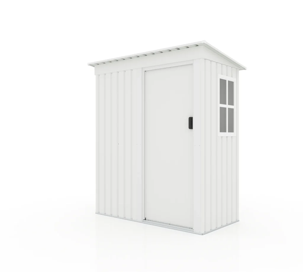 【 ホワイト　棚なし】物置 屋外 大型 倉庫 大型物置 戸外収納庫 物置 防水/耐侯 収納可能 ガーデン/庭/田畑/農場 頑丈 大容量 スチール　引き戸　補強フレーム付き　窓付き　床なし