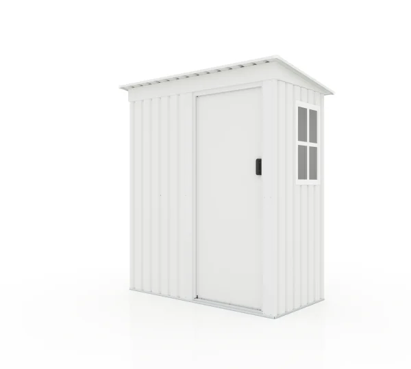 【 ホワイト 棚なし】物置 屋外 大型 倉庫 大型物置 戸外収納庫 物置 防水/耐侯 収納可能 ガーデン/庭/田畑/農場 頑丈 大容量 スチール 引き戸 補強フレーム付き 窓付き 床なし