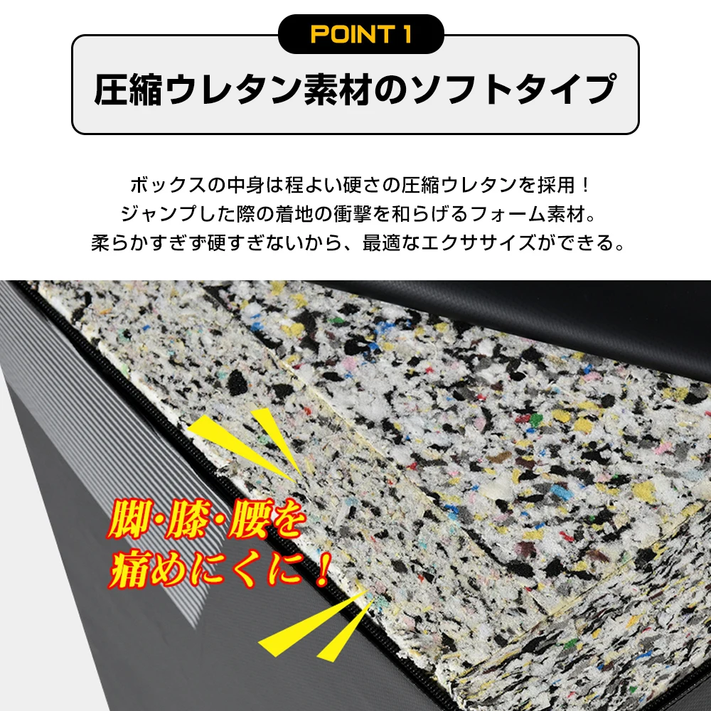 【50×60×70cm】プライオボックス ソフト 昇降台 跳び箱 プライオメトリクス ボックス ジャンプ台 ステップ台 3in1 体幹 トレーニング
