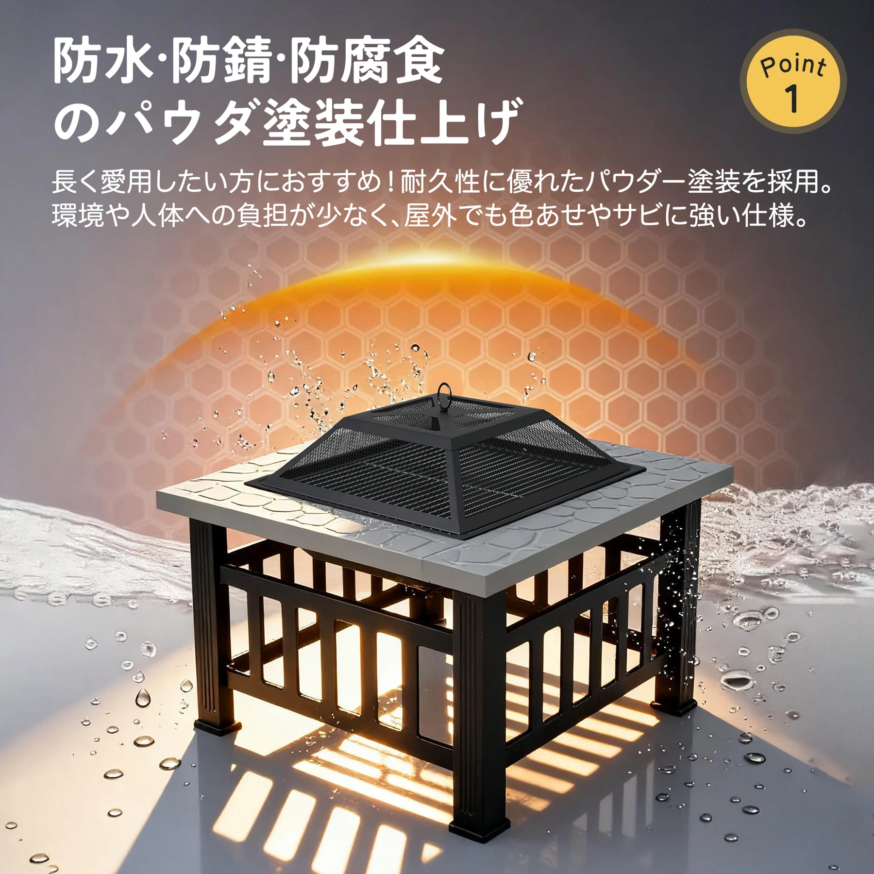 ファイヤーピット 焚き火台 バーベキューコンロ 焚火台 大型焚火 ファミリーキャンプ キャンプ キャンプグッズ 大型 二次燃焼 BBQ BBQコンロ 焚き火台 屋外 アウトドア【大理石調+ブラック】