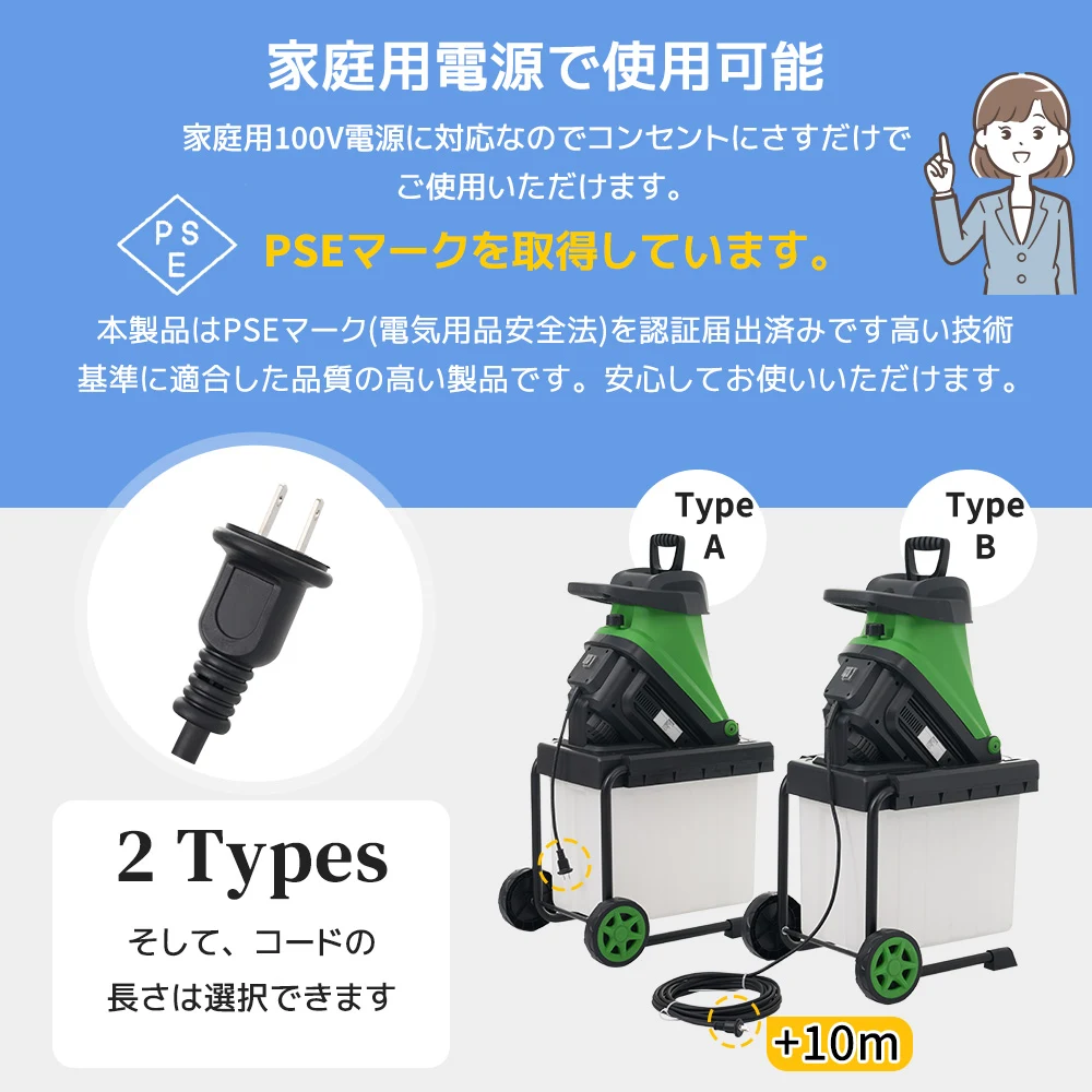 【本体のみ】ガーデンシュレッダー 電動粉砕機 竹 枝 木 家庭用 小型 軽量 BOX付き
