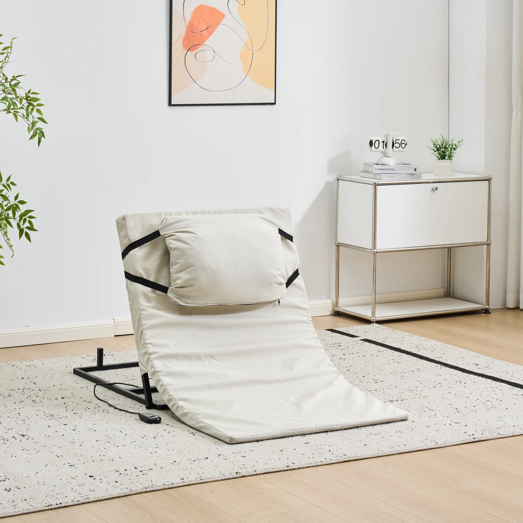 75*125cm 電動マット サイズ 電動リクライニングマット 電動ベッド 折りたたみベッド 電動 リクライニングベッド 2°~70°角度調整 ベッド シングル 無段階 家庭用 組立簡単 高さ調節 角度調整