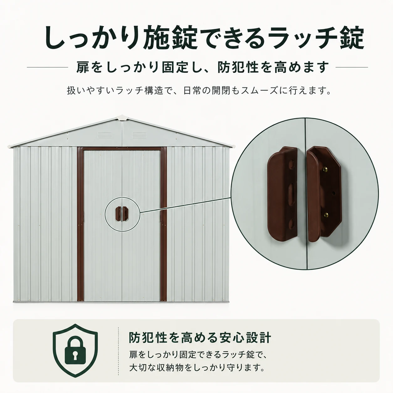 物置 屋外 戸外収納庫 スチール 幅194*奥行き131*高184 床材補強フレーム付 引き戸両開きタイプ 換気口付き 防さび ベランダ 防水 ガーデニング 庭