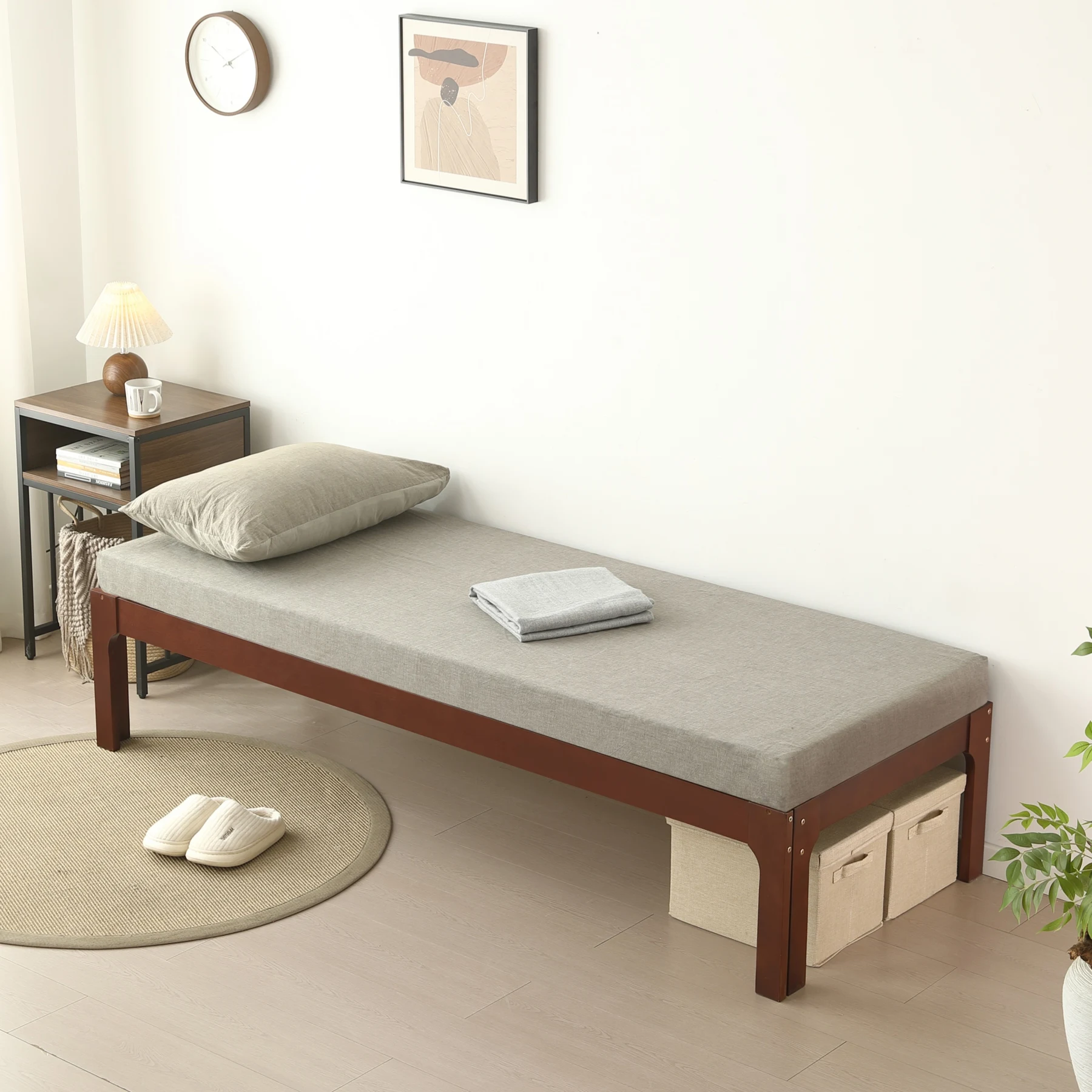 【幅140cm】ソファベッド ディベッド 木製 伸長式ベッド ダブル D 2way パイン材 フレームのみ すのこ シングル セミシングル セミダブル SS~D
