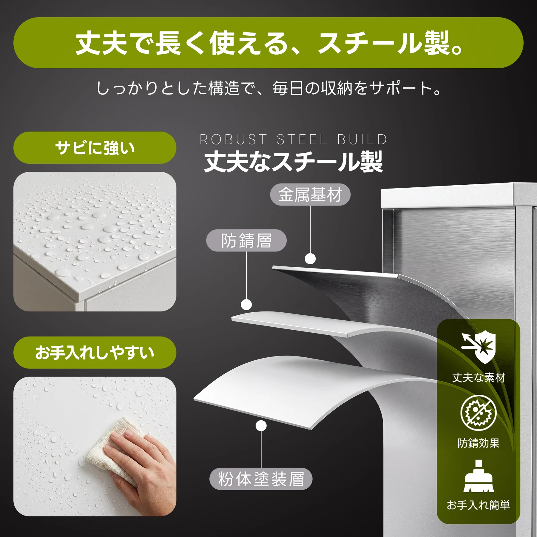 スチール書庫 鍵付き 可動棚 粉体塗装 防錆 高耐久 頑丈 省スペース コンパクト お手入れ簡単 オフィス書類・貴重品収納 業務用キャビネット 事務所・会社・店舗・学校・病院・家庭・ジム対応 ホワイト