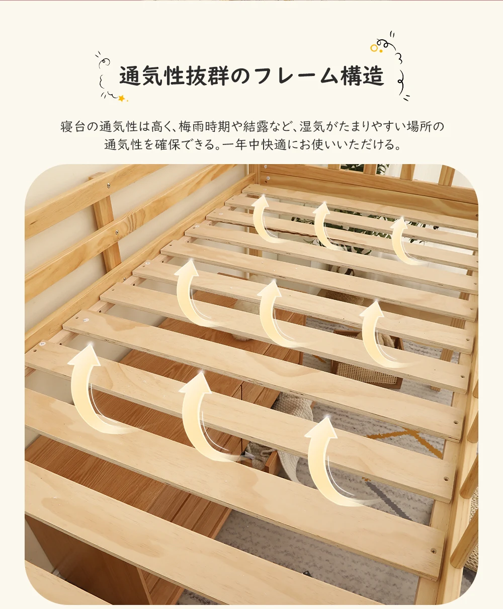 【新作】【ナチュラル】ロフトベッド 木製 ベッド ロフト システムベッド 子供ベッド シングル ロフトベッドロータイプ ウッド 階段 収納 北欧風 子供部屋