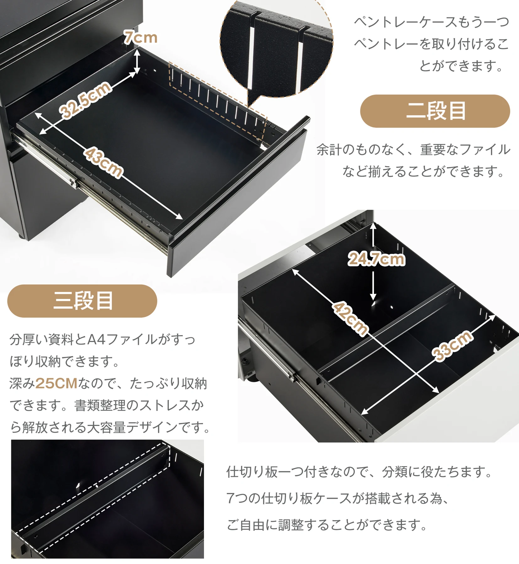 10台 組立必要品 デスクワゴン サイドワゴン ラック ダイヤル錠 キャスター付き 脇机 オフィス 収納 大容量 3段 キャスター付き スチール