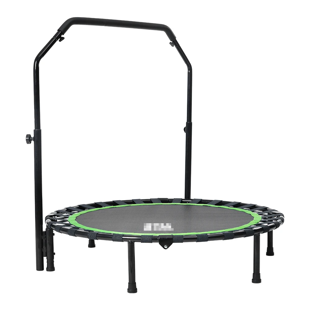 補助手すり付き トランポリン 耐荷重110kg 102cm ゴム ダイエット器具 健康器具 折りたたみ おもちゃ エクササイズ フィットネス 室内運動 あそび 家庭用 子供用 大人用 有酸素運動
