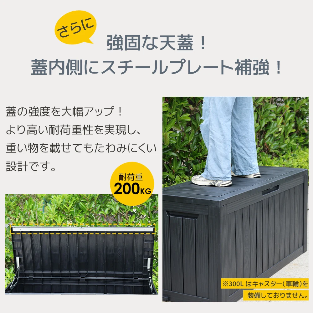 【ブラック 118L 56.1*43.4*53.4cm】戸外収納庫 収納ボックス 置き配 ゴミ箱 小型 屋外 ストッカー 防水/耐侯 収納可能 ガーデン/庭/ベランダ 頑丈 ブラック