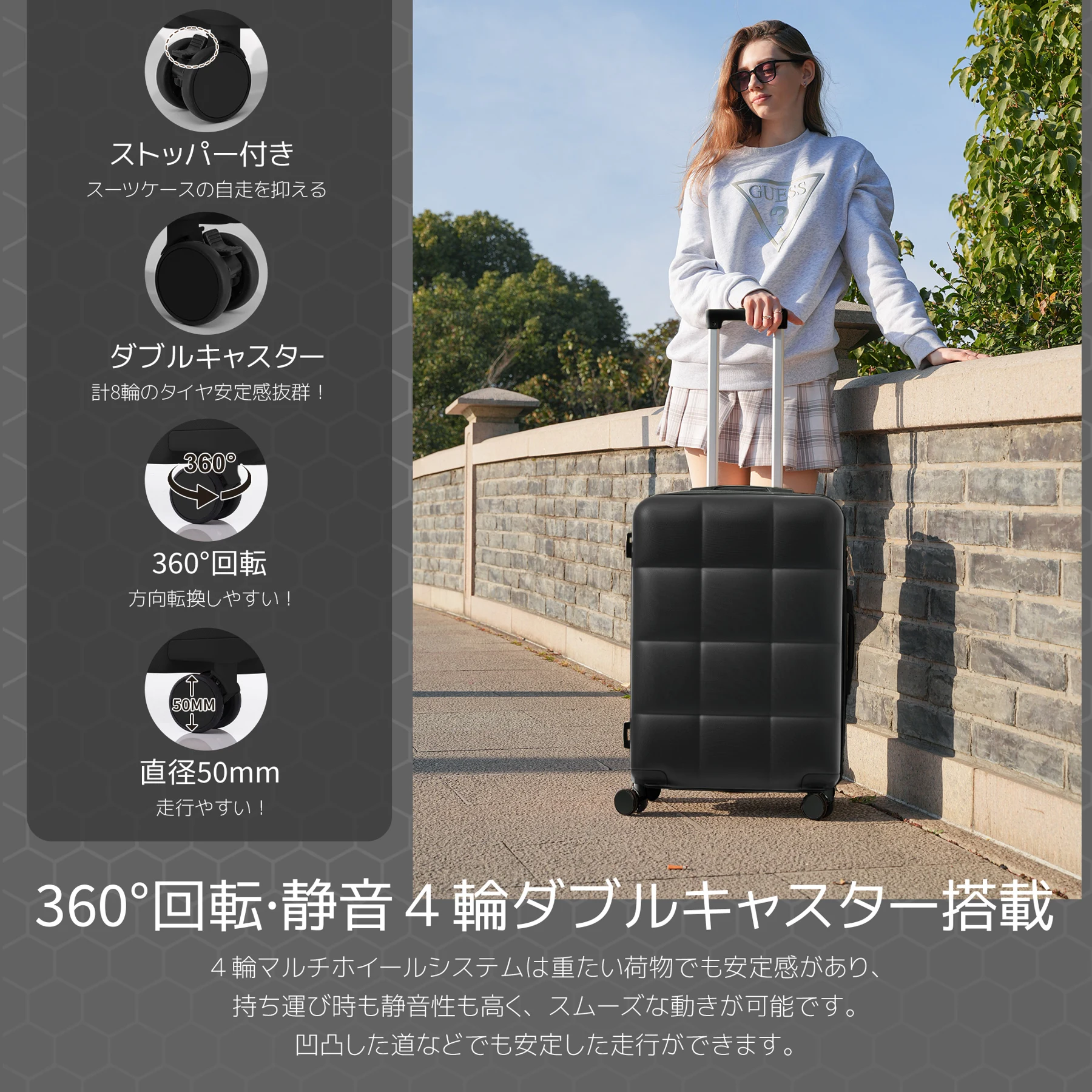 スーツケース キャリーバッグ キャリーケース Sサイズ 小型 超軽量 ファスナー式 TSAロック搭載 フック機能付き 360度回転 旅行 おしゃれ 人気色