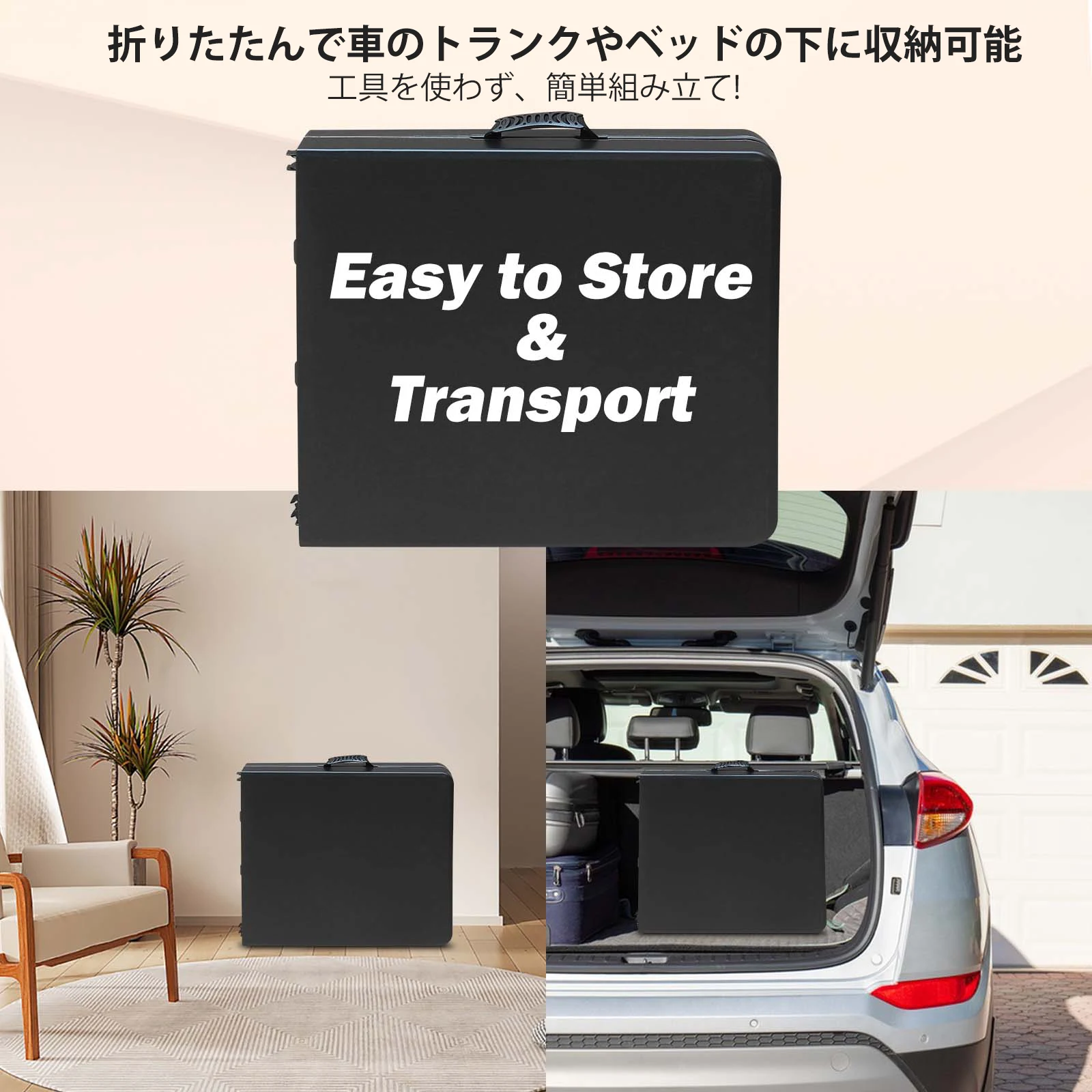 アウトドアテーブル キャンプテーブル 折りたたみ テーブル 高さ調整可能 幅125×奥行61×高さ(58-74)cm ピクニック レジャー キャンプ用 コンパクト 収納 持ち運び 組み立て簡単 頑丈 (ブラック)