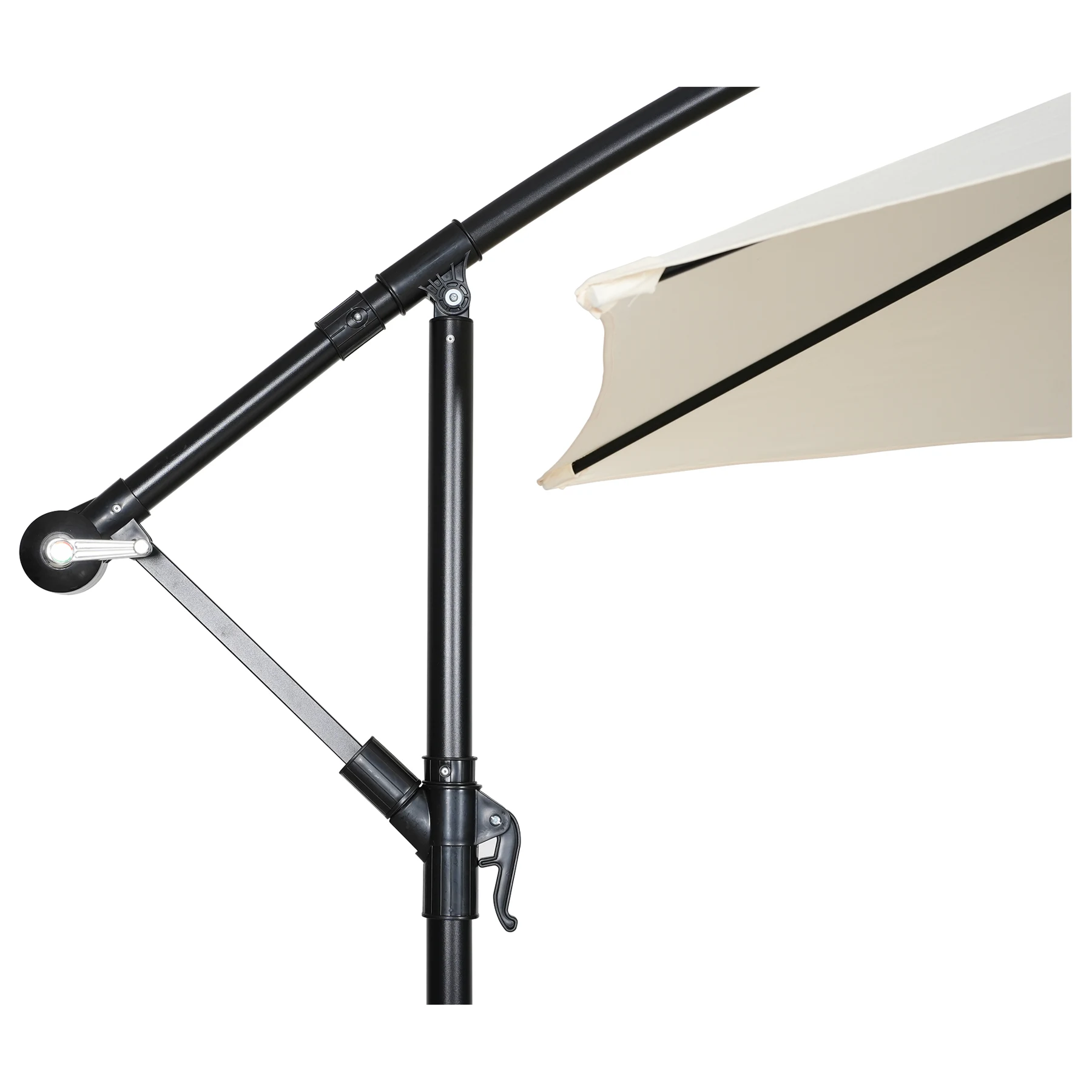 直径300cm 30+UPF紫外線 対策角度調整 専用ベース付き パラソル ガーデンパラソル 大型 円形 ビーチパラソル ガーデニング 庭 キャンプ 日傘 家庭での使用 商業利用 海辺 プール 海の家【アイボリー】