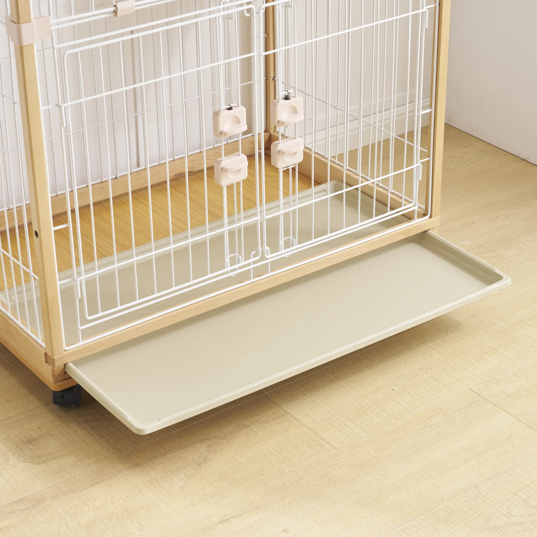 【2025年新仕様】猫 ケージ キャットケージ 2段 木製フレーム ハンモック付 広々 大型 猫ゲージ 高級感 おしゃれ キャットハウス ネコ ハウス 多段 留守番 脱走防止 多頭飼い 多頭 スチール ペットケージ【ナチュラル】