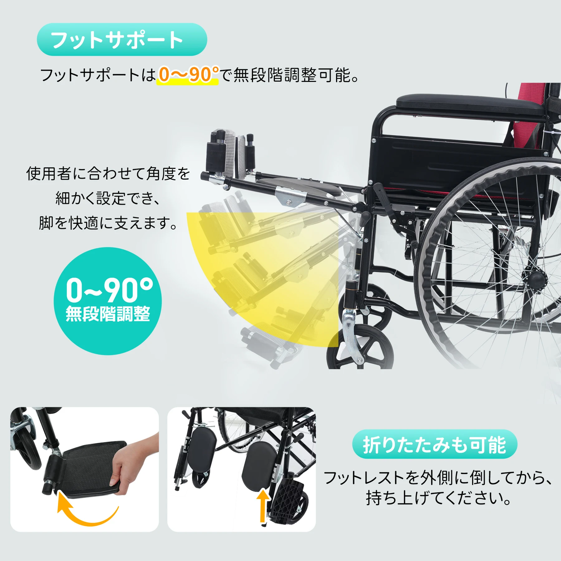 車椅子 介護車椅子自走介助兼用 四輪 自立可能 洗える 介助ブレーキ付き コンパクト 折りたたみ可能 座面付き 四輪 介助用 キャスター付き 介護用品 自立式 軽量車椅子 おしゃれ 介護 福祉用具 耐荷重100kg 新品【ブラック】