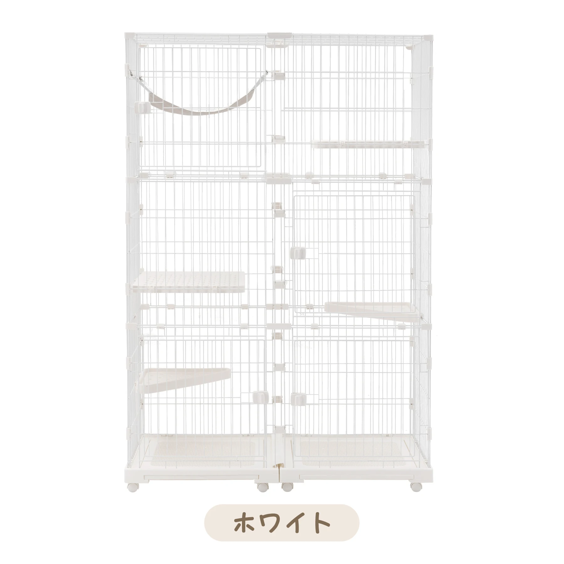 【2025年新仕様】猫 ケージ キャットケージ 3段 幅広設計 自由組み合わせ 猫ドア付き ハンモック付き 大型 猫ゲージ 高級感 おしゃれ キャットハウス ネコ ハウス 多段 留守番 保護 脱走防止 多頭飼い 多頭 スチール 【グレー】