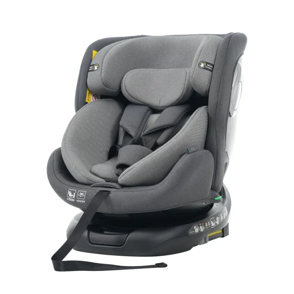 【しっかり包み込むインナークッション】【トップテザー】チャイルドシート 新生児 ISOFIX 新生児~12歳頃まで 40～150cm ジュニアシート 調節可能 洗える ベビーシート 出産祝い 車【グレー】