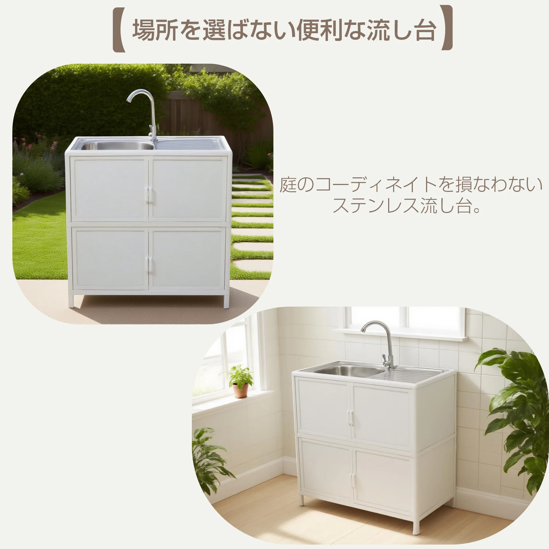 流し台 屋外 ステンレス 水栓付 蛇口付き シンク アウトドア 幅広 水栓付き 屋外用 ステンレス流し台 ステンレスキッチン キャンプ バーベキュー ガーデンシンク 屋外シンク 屋外流し台 簡易流し台 洗い場