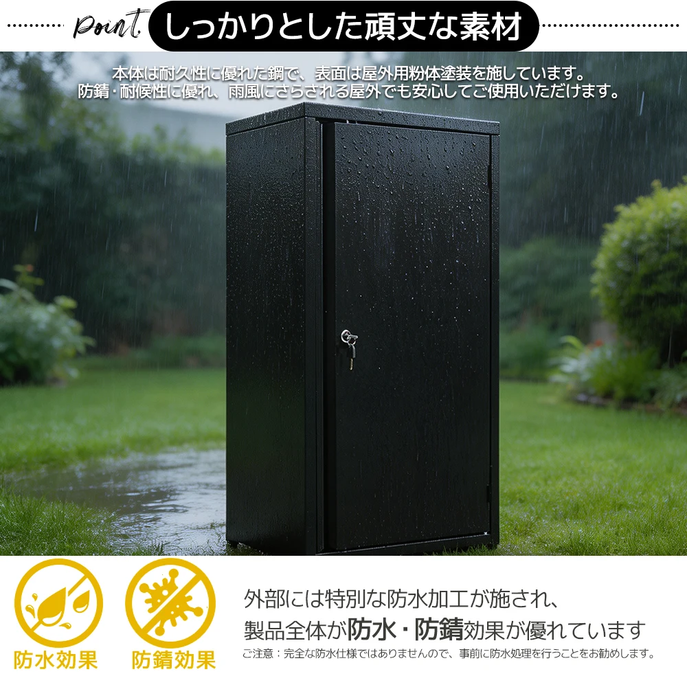 【ホワイト】物置 収納庫 屋外 倉庫 室外収納庫 鍵付き 屋外収納キャビネット 可動棚付き 物置き台 防錆 高耐候性 コンパクト 軽量