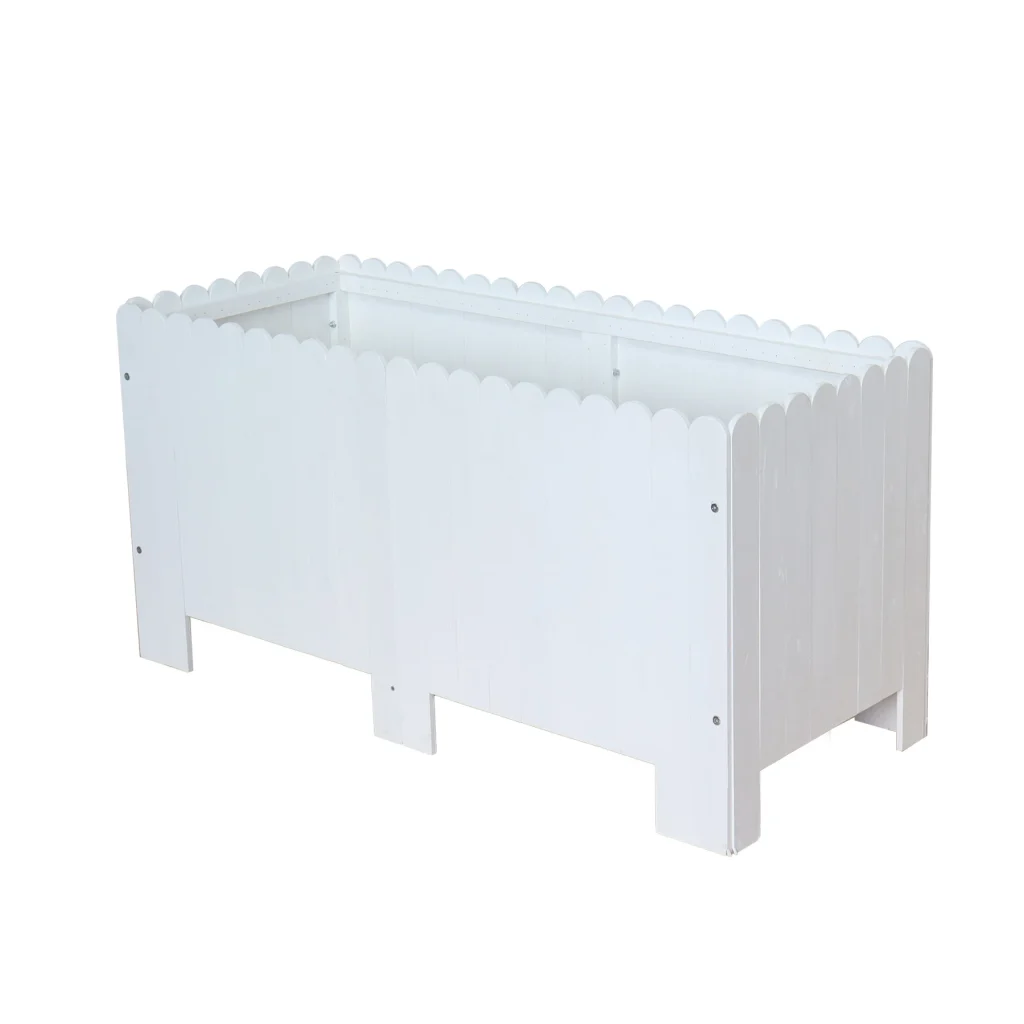 【360L】プランターボックス ガーデンベッド プランター レイズドベッド 天然木120*60*50 庭 野菜 プランター 大型 ガーデンフレーム おしゃれ 園芸用品 プランター ガーデンラティス プランターボックス 花壇フェンス ガーデニング 花立て 庭園 おしゃれ【ホワイト】