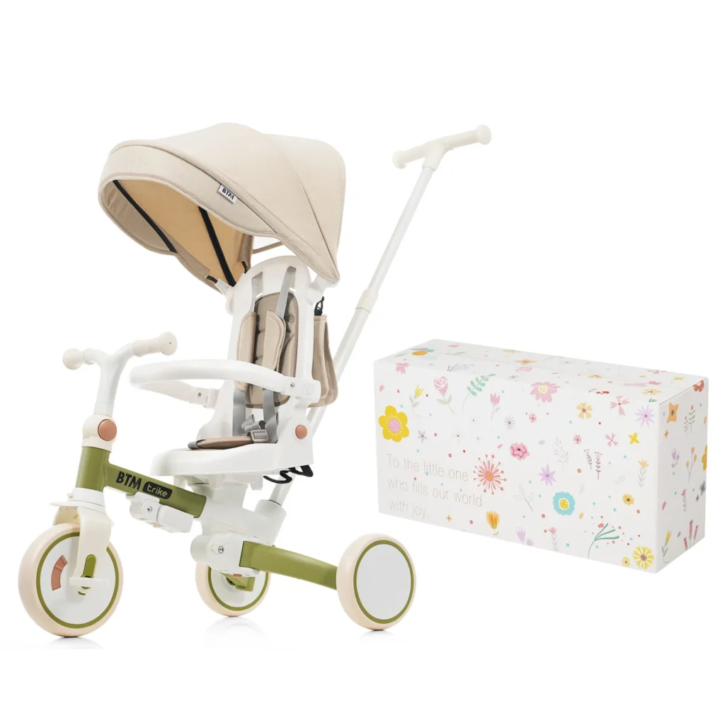 三輪車 子供用 三輪車 7in1 折りたたみ ギフト箱入り 手押し かじとり 7WAY 1歳 2歳 3歳 ランニングバイク 座面回転 自転車 おもちゃ 乗用玩具 幼児用 キッズバイク おしゃれ クリスマス 誕生日 プレゼント おもちゃ お祝い ギフト 女の子 男の子