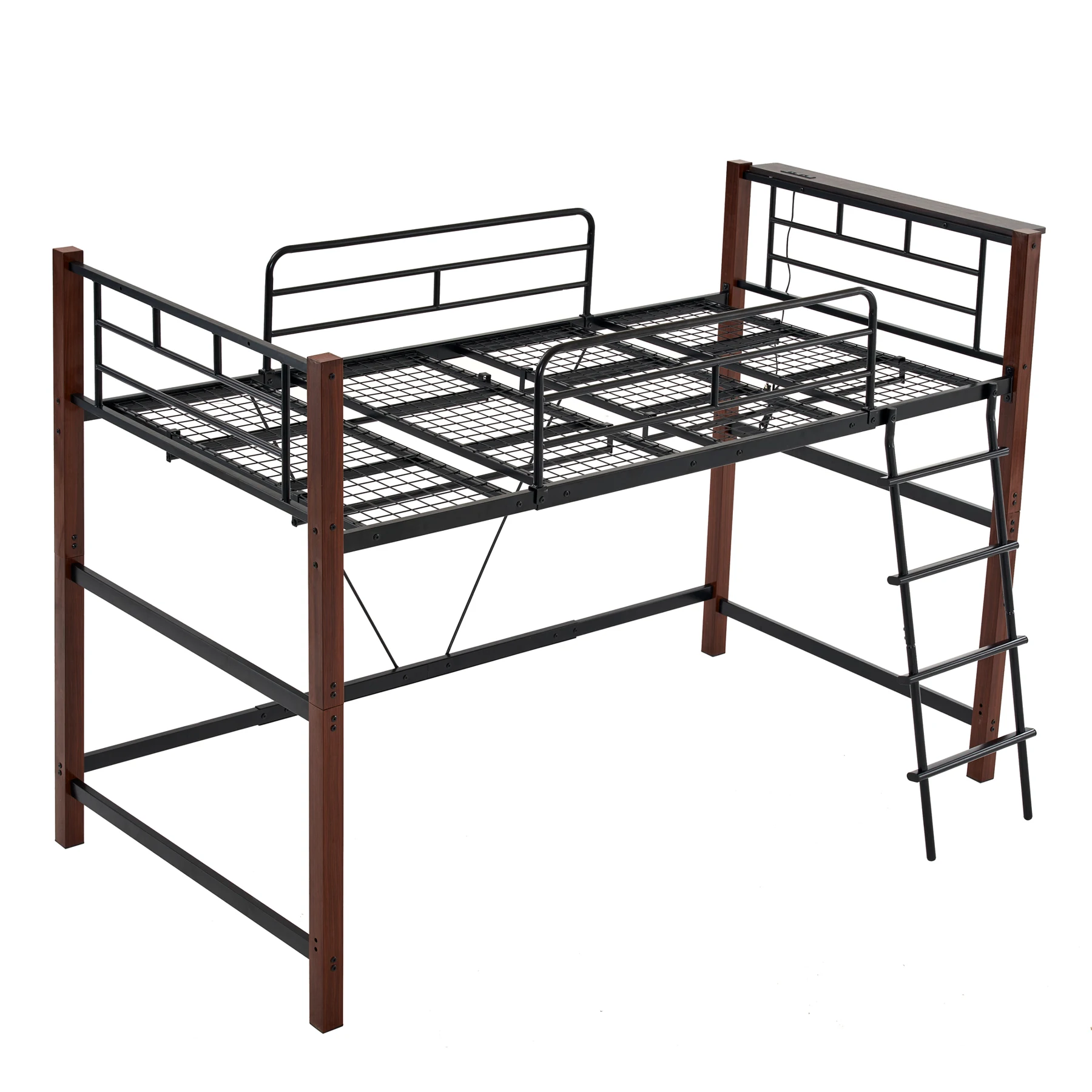 【高さ140cm】ロフトベッド パイプベッド シングル 耐荷重150kg システムベッド ロータイプ ミドルタイプ 棚 収納 北欧風 大人 一人暮らし ハンガーポール4本付属 送料無料 スチール 耐震 ベッド 子供部屋