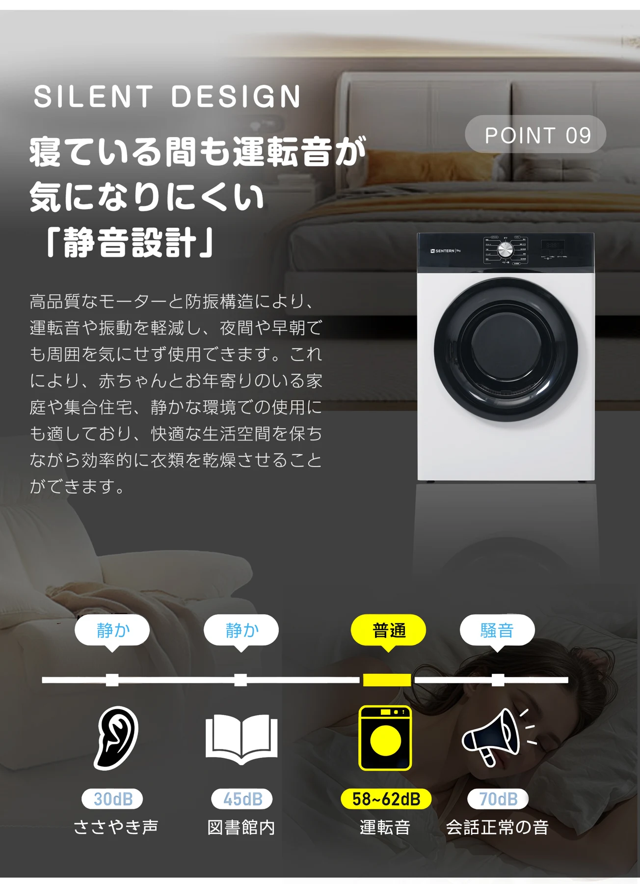 【目玉新作】衣類乾燥機 9kg 乾燥機 9キロ 大型 自動乾燥 温度調節 除湿 高温除菌 シワ取り ダイヤル式 大型衣類乾燥機 自動モード ドラム 家庭用 ウール コンパクト タイマー 梅雨対策 湿気対策 花粉対策 母の日