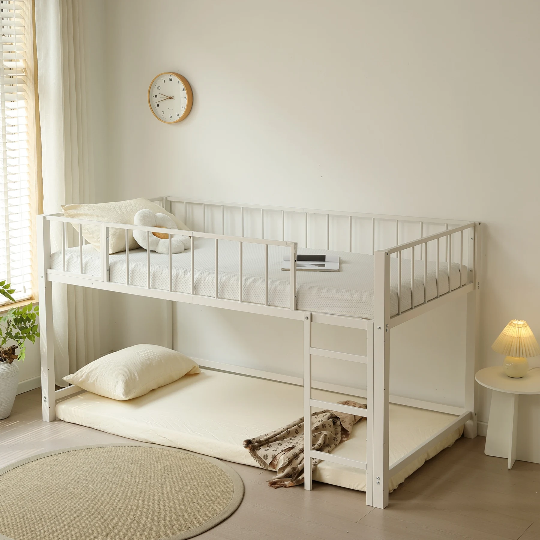 ロフトベッド パイプベッド シングル 高さ110cm ロフトベッド ロータイプ 左右入れ替え 子供ベッド シングルベッド 下収納 ロフト ベッド 省スペース スチール