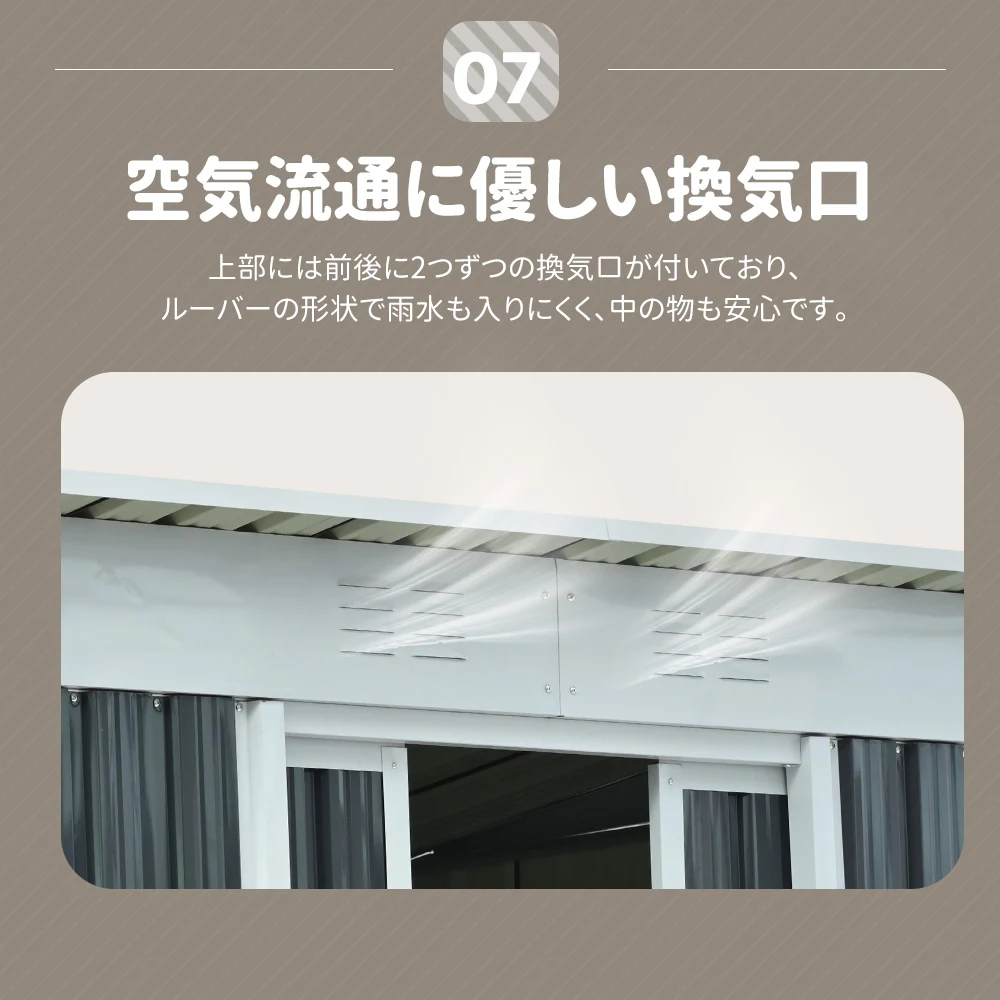 【可動棚&すべり出し窓付き】物置 屋外 スチール 倉庫 床材補強フレーム付き 戸外収納庫 W194cm*D152cm*H174cm 物置き おしゃれ 大型 収納庫 屋外物置 防さび ベランダ 防水 ドア スチール物置 屋外収納 ガーデニング 庭 新作【グレーホワイト】