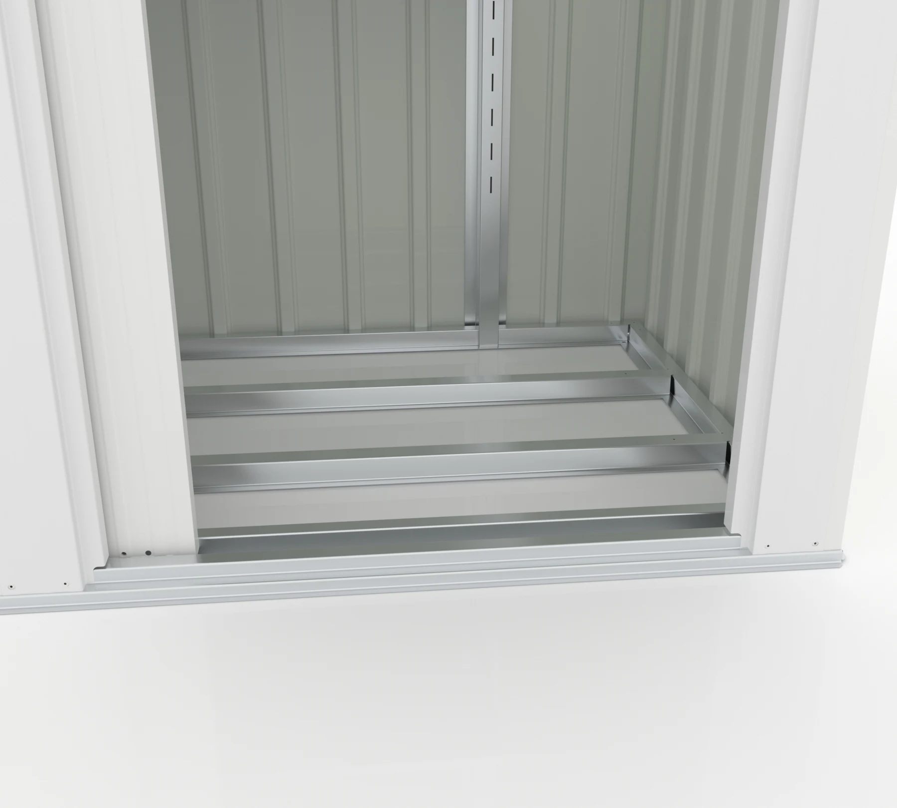 【 ホワイト 棚なし】物置 屋外 大型 倉庫 大型物置 戸外収納庫 物置 防水/耐侯 収納可能 ガーデン/庭/田畑/農場 頑丈 大容量 スチール 引き戸 補強フレーム付き 窓付き 床なし
