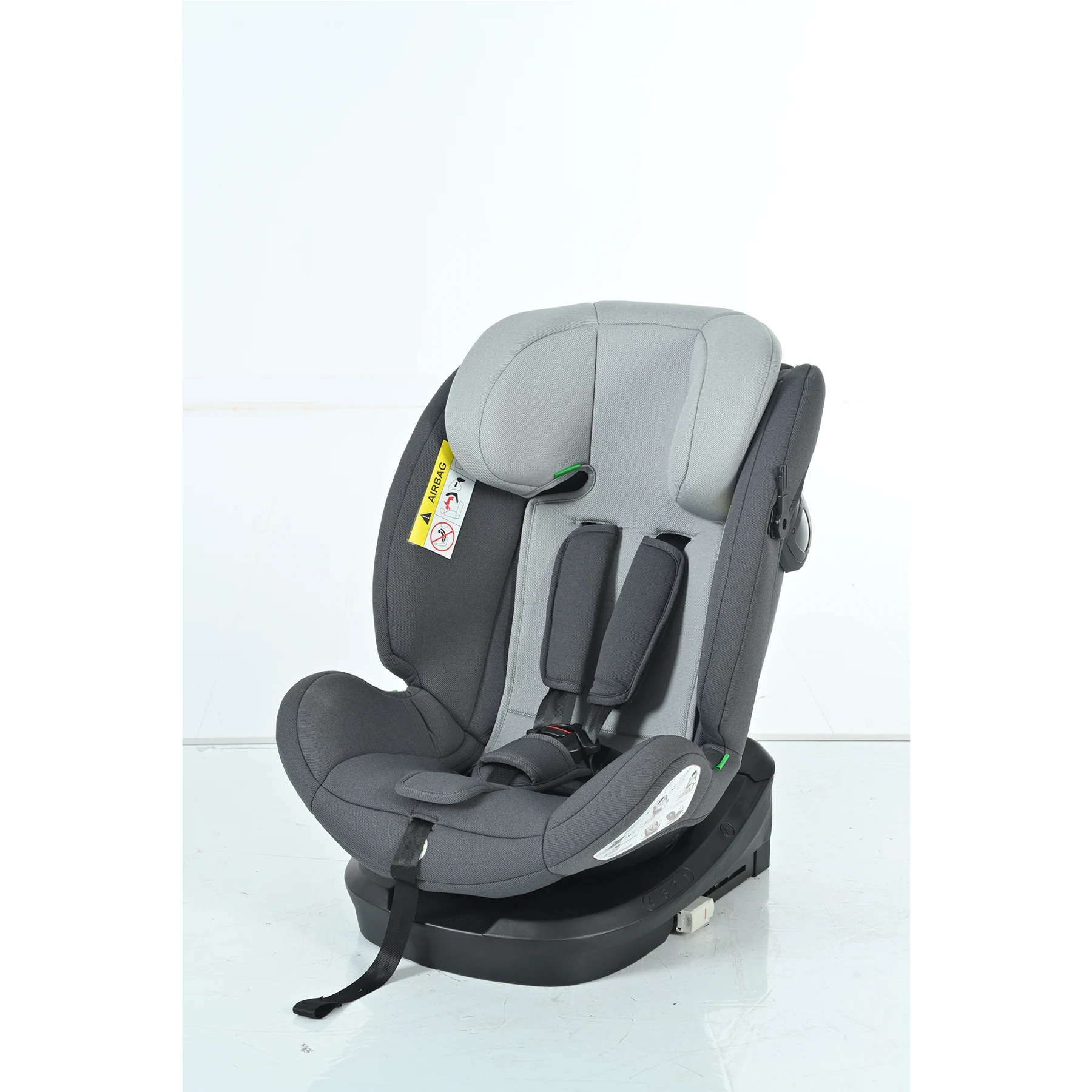 【ドリンクホルダー追加】【トップテザー】チャイルドシート 新生児 ISOFIX 0歳~12歳 360度回転式 40~150cm ジュニアシート 調節可能 洗える 超広いキャノピー付き ベビーシート 出産祝い 車【ダークグレー+ライトグレー】