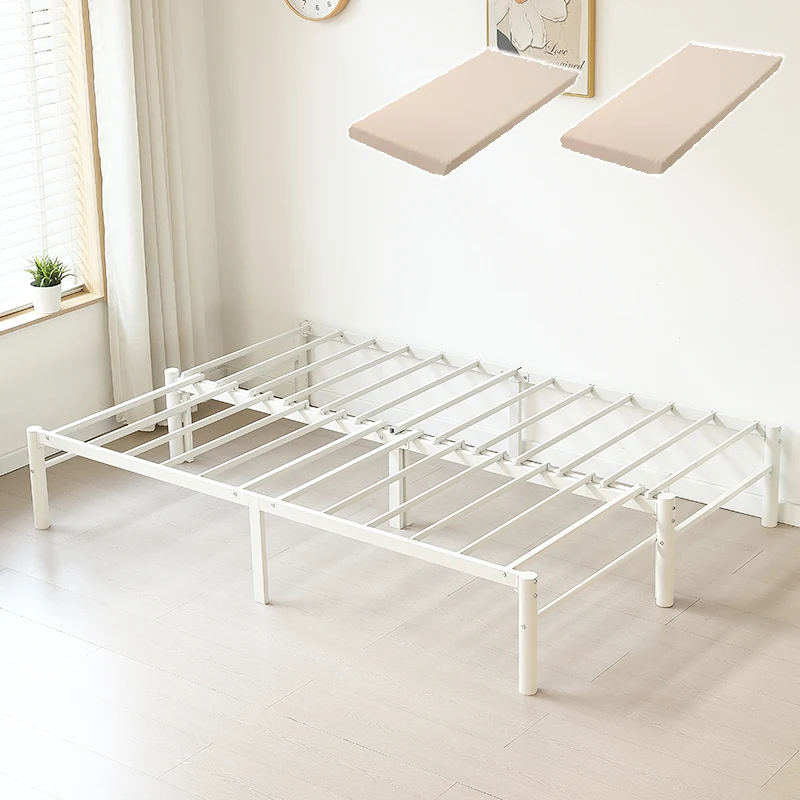 【ベージュマットレスつき】ディベッド 伸長式ベッド シングル 幅76~138cm 長さ200cm セミダブル ダブル パイプベッド ベッドフレーム 伸縮 下収納 おしゃれ 2way アイアン 来客用 省スペース ソファベッド 長さ200cm 北欧 おしゃれ お客用ベッド