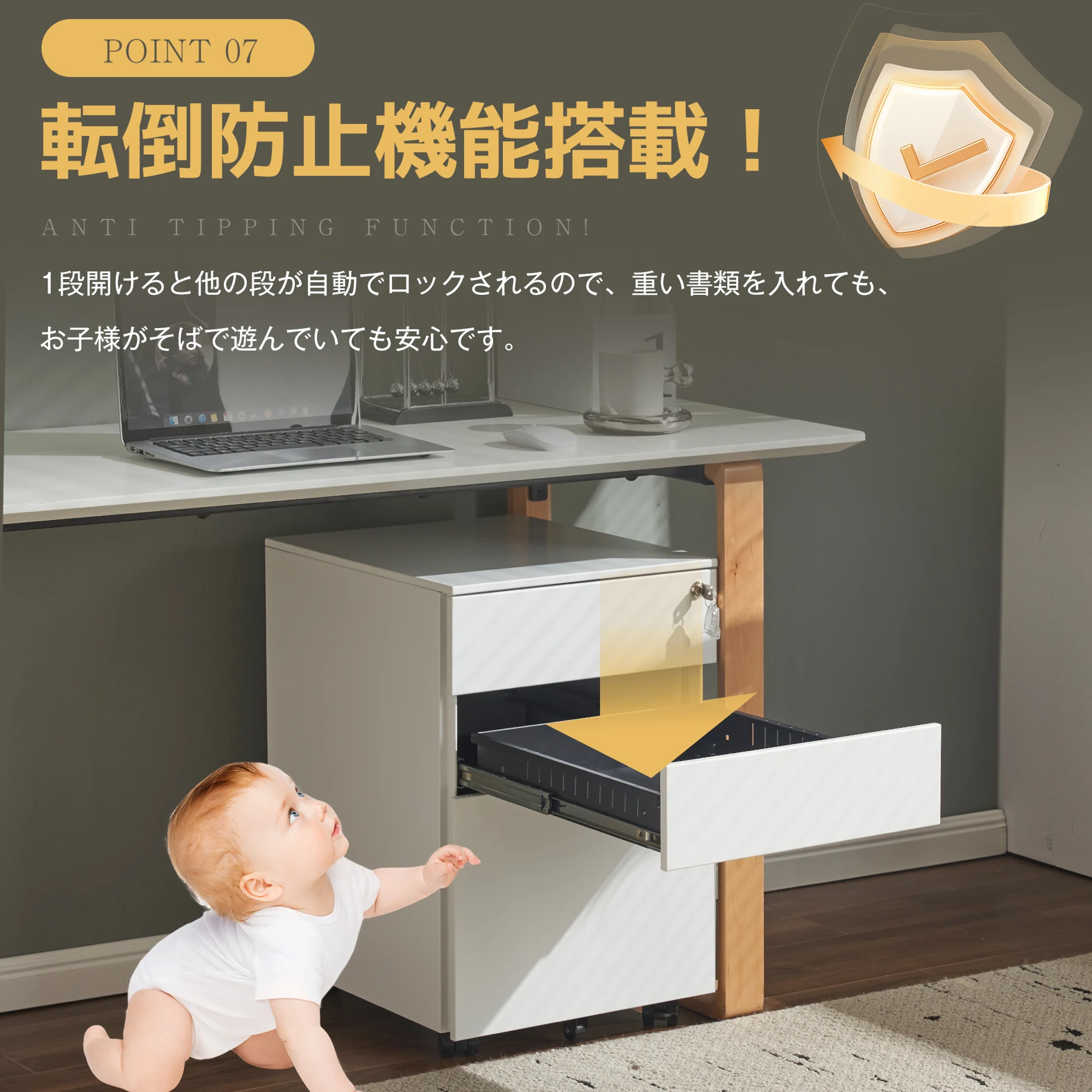 10台 組立必要品 デスクワゴン サイドワゴン ラック ダイヤル錠 キャスター付き 脇机 オフィス 収納 大容量 3段 キャスター付き スチール