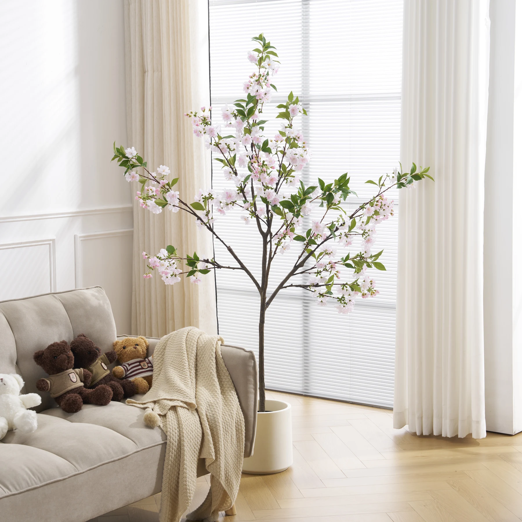 観葉植物 フェイク 180cm 八重桜 フェイクグリーン 人工観葉植物 大型 水性塗料 造花 ホテル インテリア リアル おしゃれ お祝い 樹 木 室内