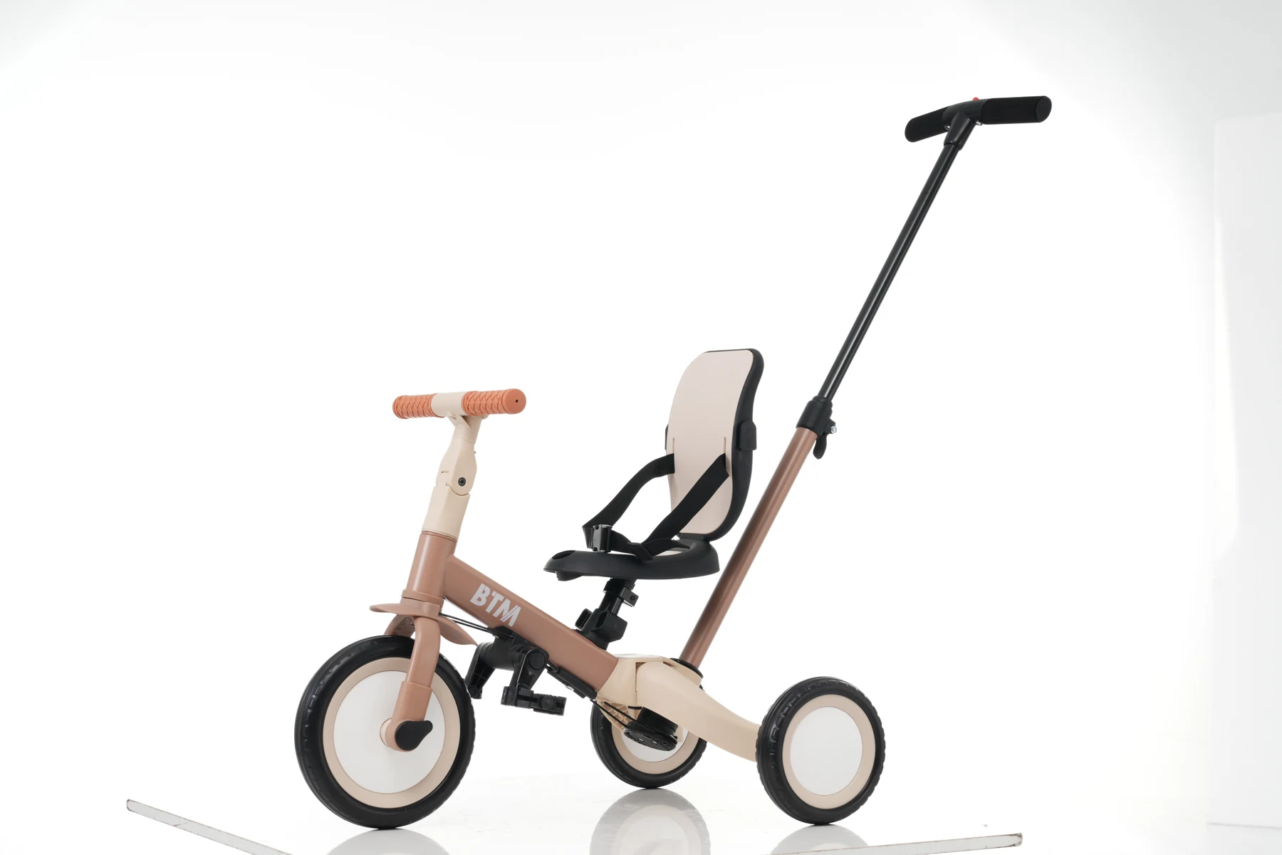 【ブルー】子供用三輪車 5in1 自転車 オリジナル 押し棒付き 安全バー付き サンシェード付き
