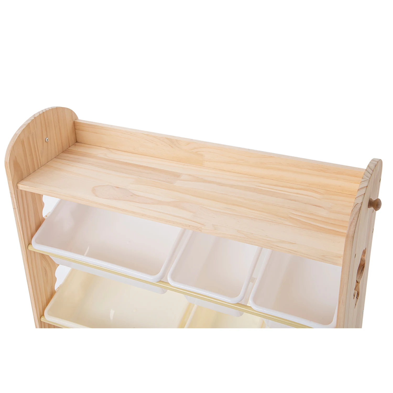 【人気商品】おもちゃ収納4段ラック 子ども用家具 天然木