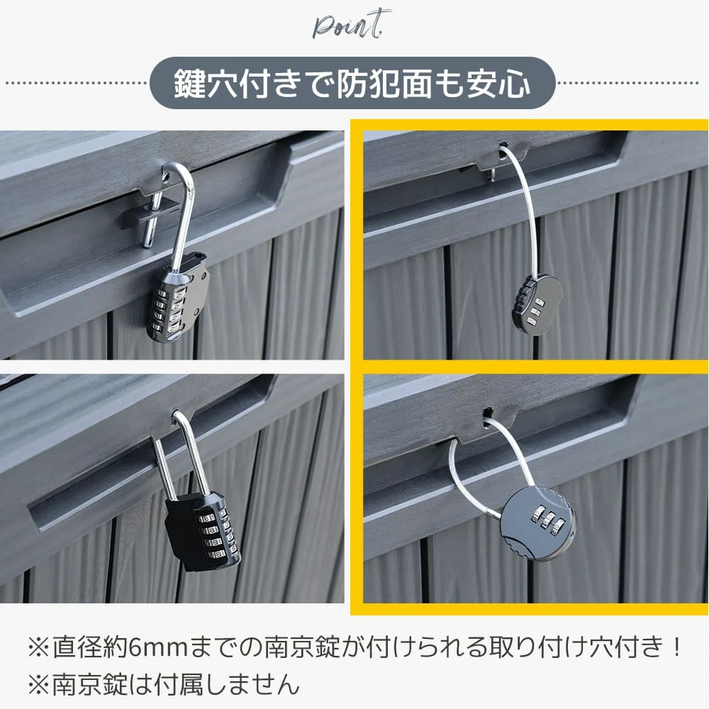 【ブラック 570L 油圧シリンダー付き スチールプレート補強】戸外収納庫 収納ボックス 置き配 ゴミ箱 小型 屋外 ストッカー 防水/耐侯 収納可能 ガーデン/庭/ベランダ 頑丈