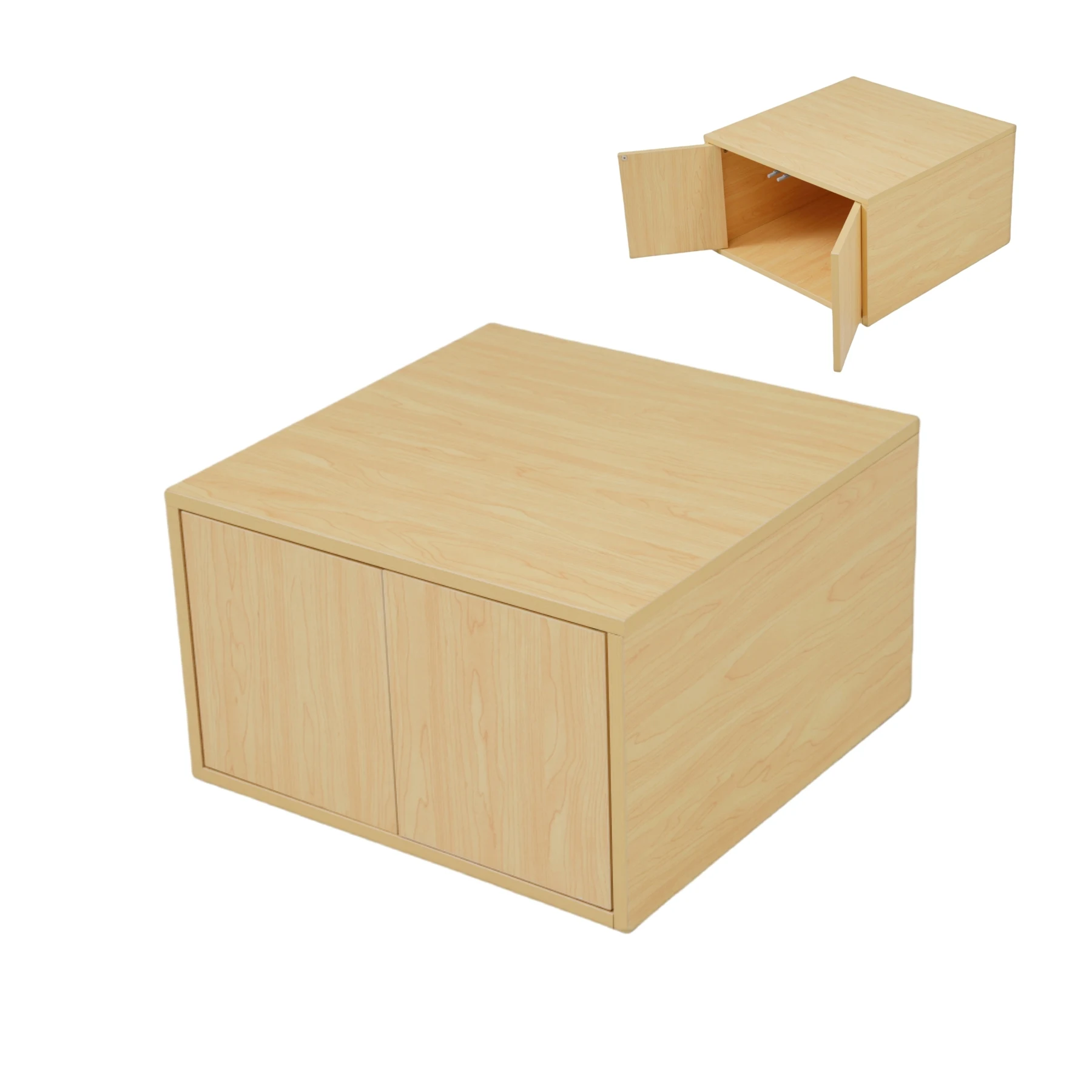 【横両開きボックス2個】収納ベッド ユニット 収納ボックス 小上がり ユニットベッド 50×50×30cm 組み合わせ自由自在 収納ベンチ 収納箱 ベッド 箱型 ベッドフレーム シングルサイズ ダブルサイズ