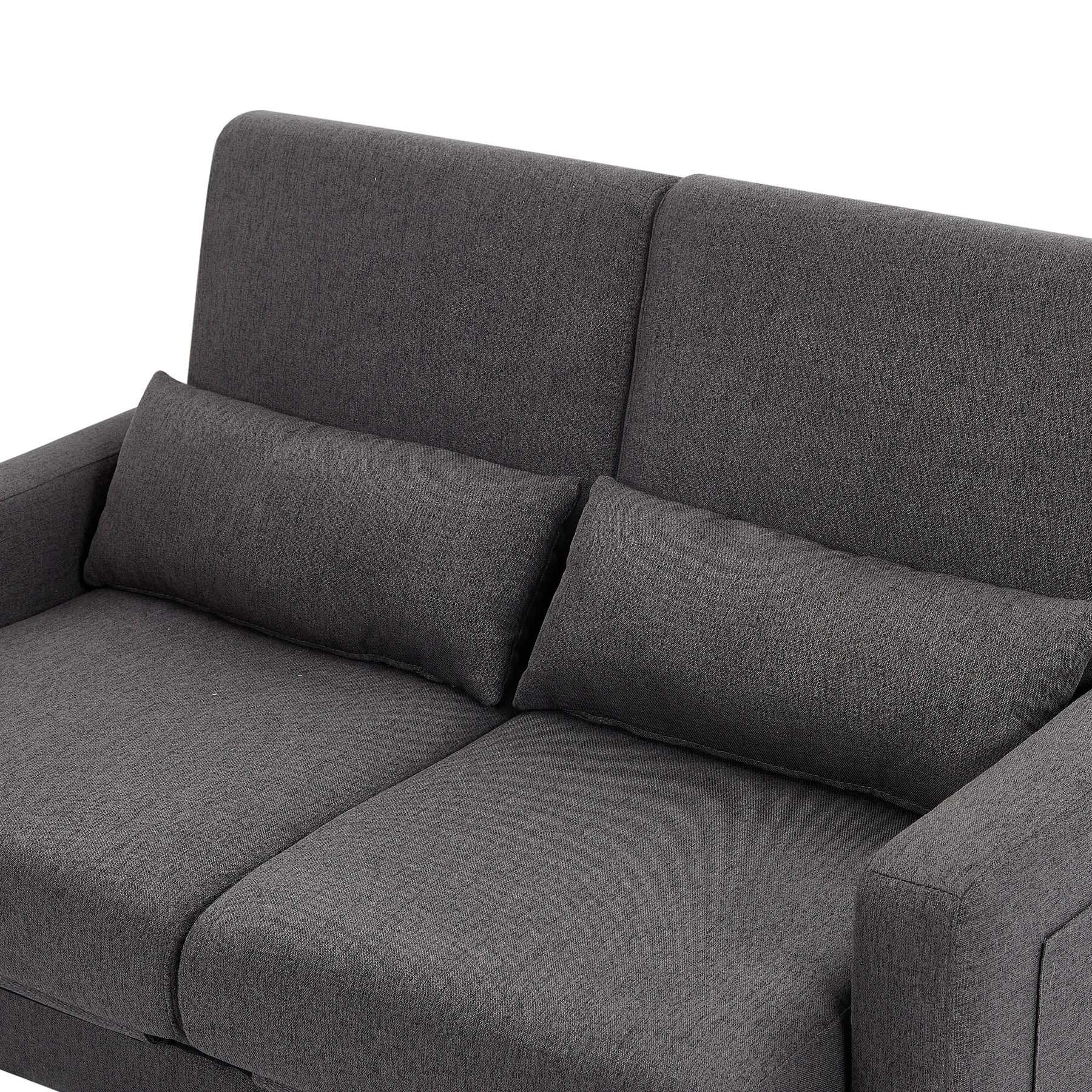 2 seater sofa ソファ 2人掛け 収納付き ファブリック 両側に肘掛け付き 木脚外し可能 ローソファ コンパクト ひとり暮らし カウチソファー
