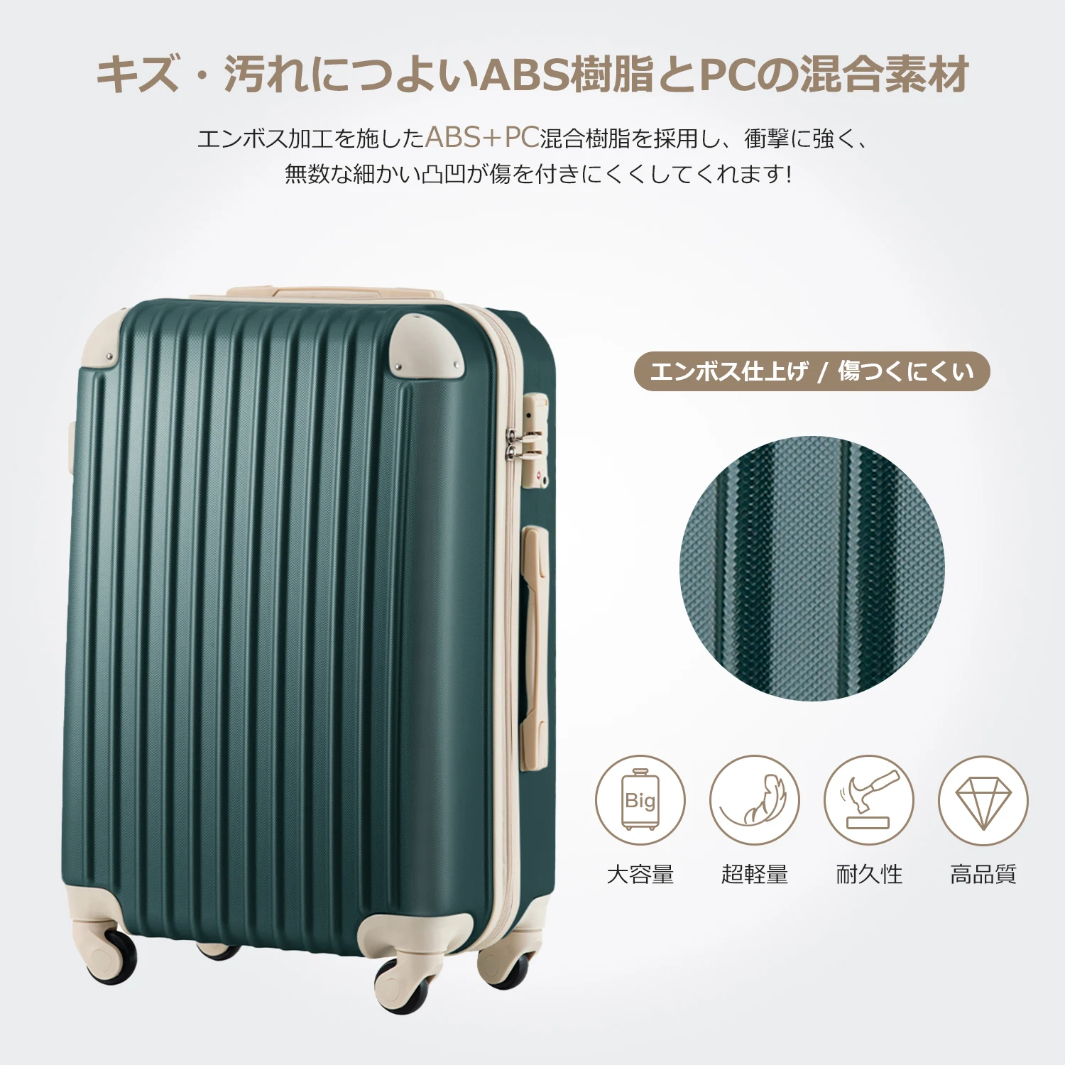 Mサイズ スーツケース キャリーバッグ キャリーケース 超軽量 TSAロック搭載 4日-7日 中型
