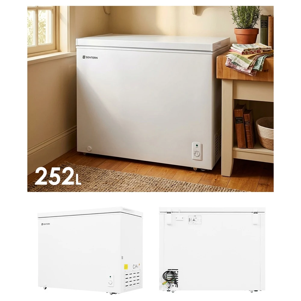冷凍庫 上開き 家庭用 252L ノンフロン チェストフリーザー 業務用 バスケット付き フリーザー ストッカー 冷凍 省エネ スリム 冷凍冷蔵庫 温度調整 氷 静音 大容量 食品 冷凍食品 ストック キッチン家電 白